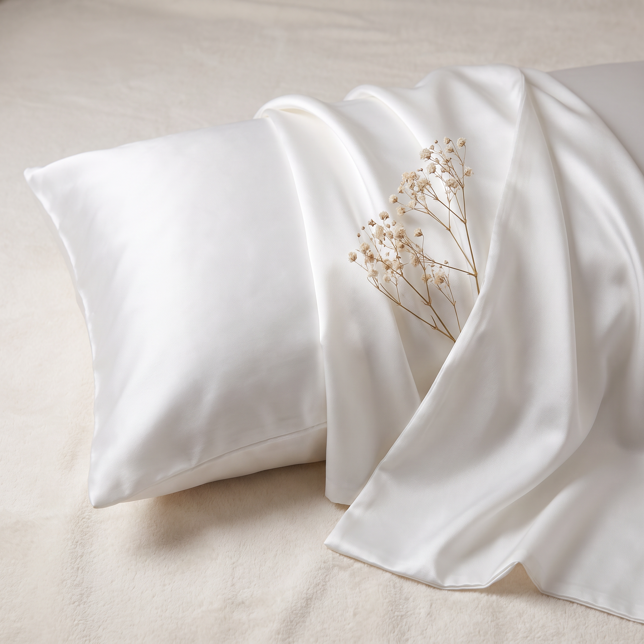Revonae satin pillowcase in pure white